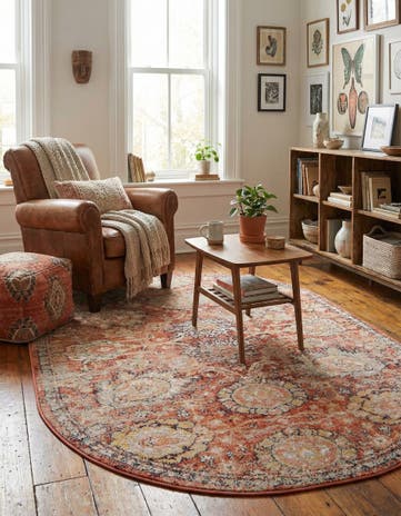 Brick Red Lola Oval Rug