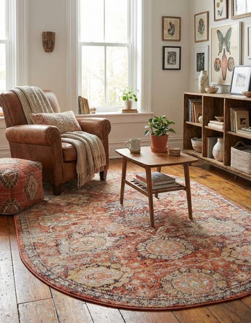 Brick Red Lola Oval Rug