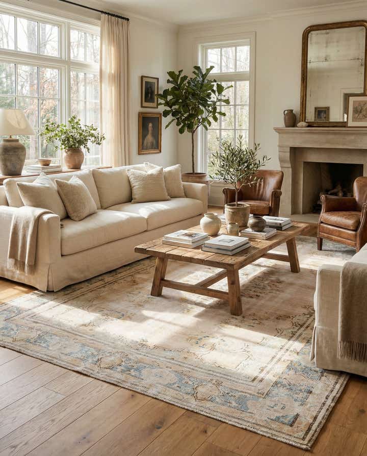 5' 6 x 9' Hand Knotted Ultra Vintage Persian Wool Rug
