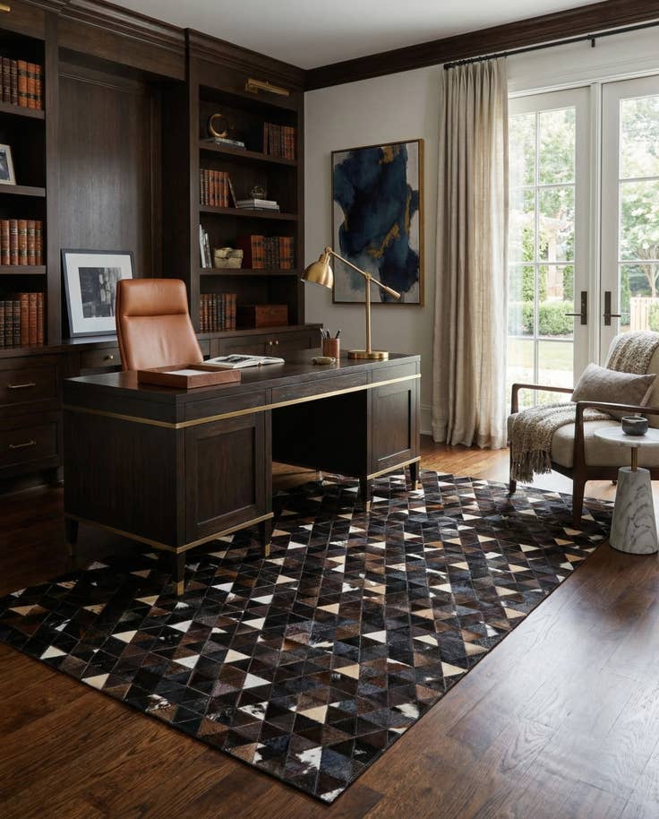 Detail image of 5' 1 x 7' 11 Cowhide - Patchwork Rug