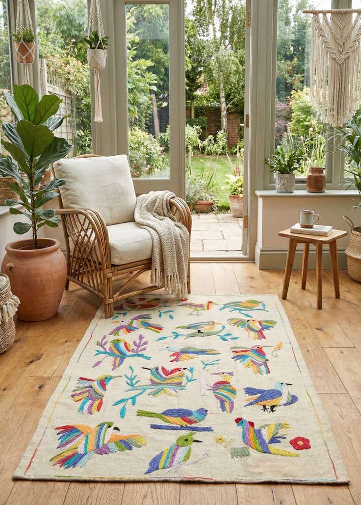 3' 2 x 4' 7 Hand Woven Kilim Suzani Wool Rug