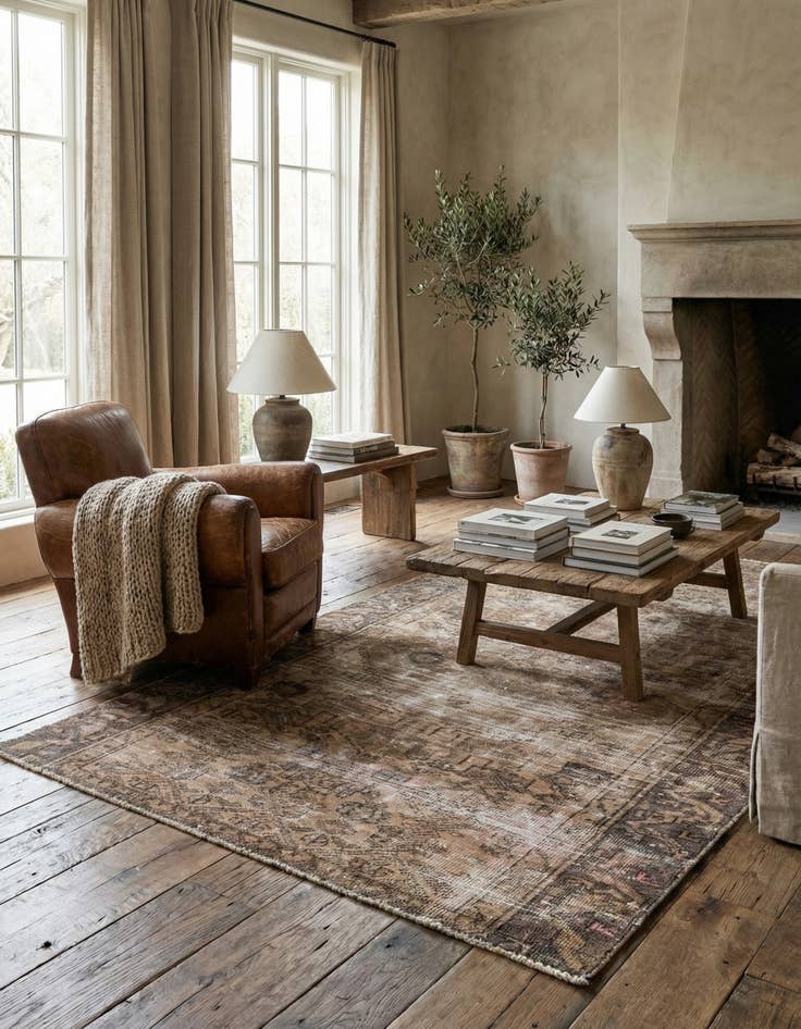 Detail image of 3' 9 x 6' 1  Hand Knotted Ultra Vintage Persian Wool Rug