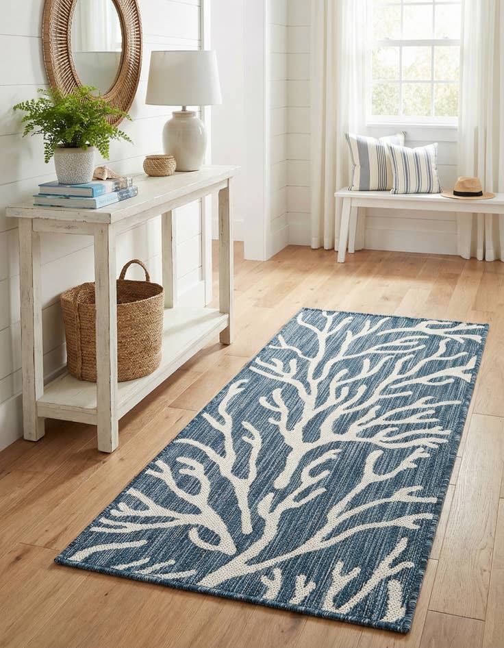 Detail image of  2' x 4'  Washable Coastal Indoor / Outdoor Runner Rug