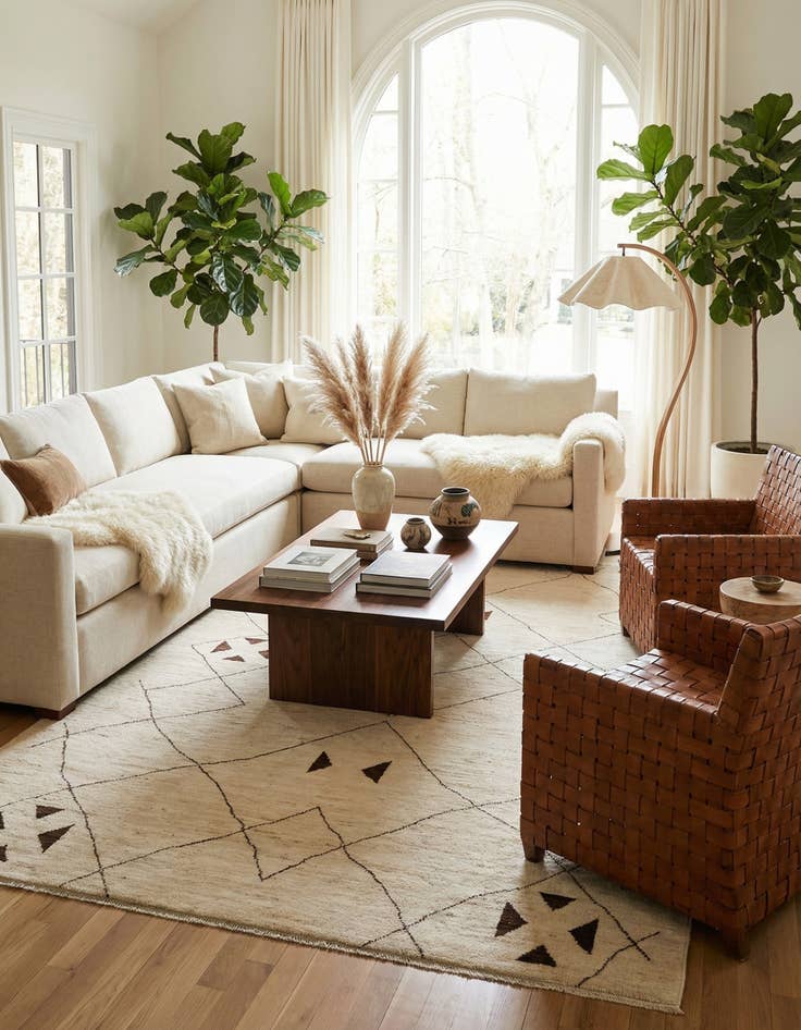 Detail image of  8' x 11' 5  Hand Knotted Moroccan Wool Rug