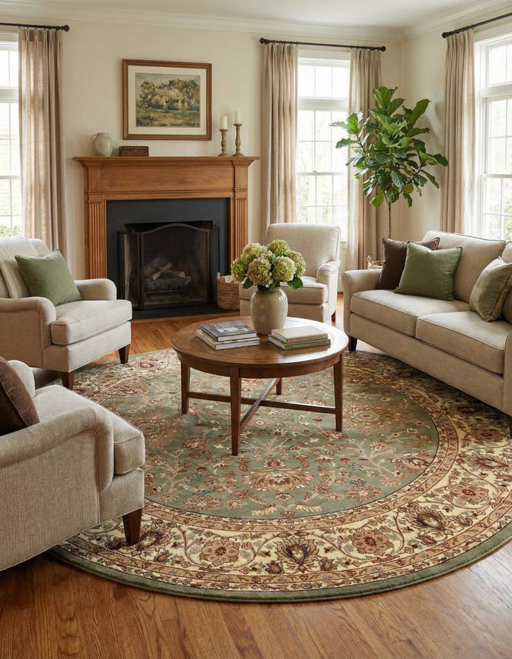 Detail image of 13' x 13' Classic Agra Round Rug