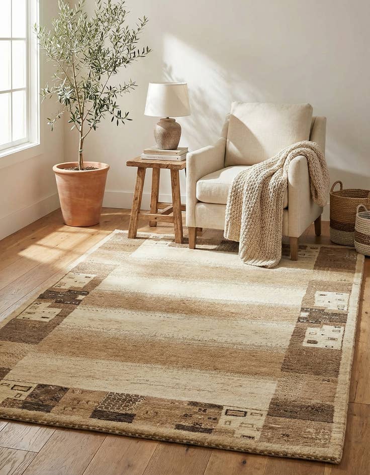 Detail image of 4' x 6' 2  Hand Knotted Kashkuli Gabbeh Wool Rug