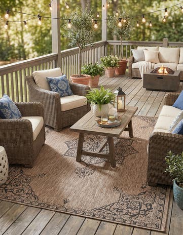 7' x 10' Easy-Clean Traditional Indoor / Outdoor Rug