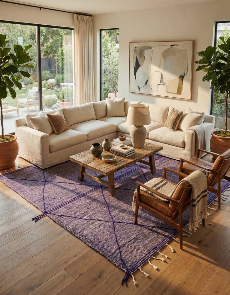 Detail image of 6' 2 x 10' 4  Hand Knotted Moroccan Wool Rug