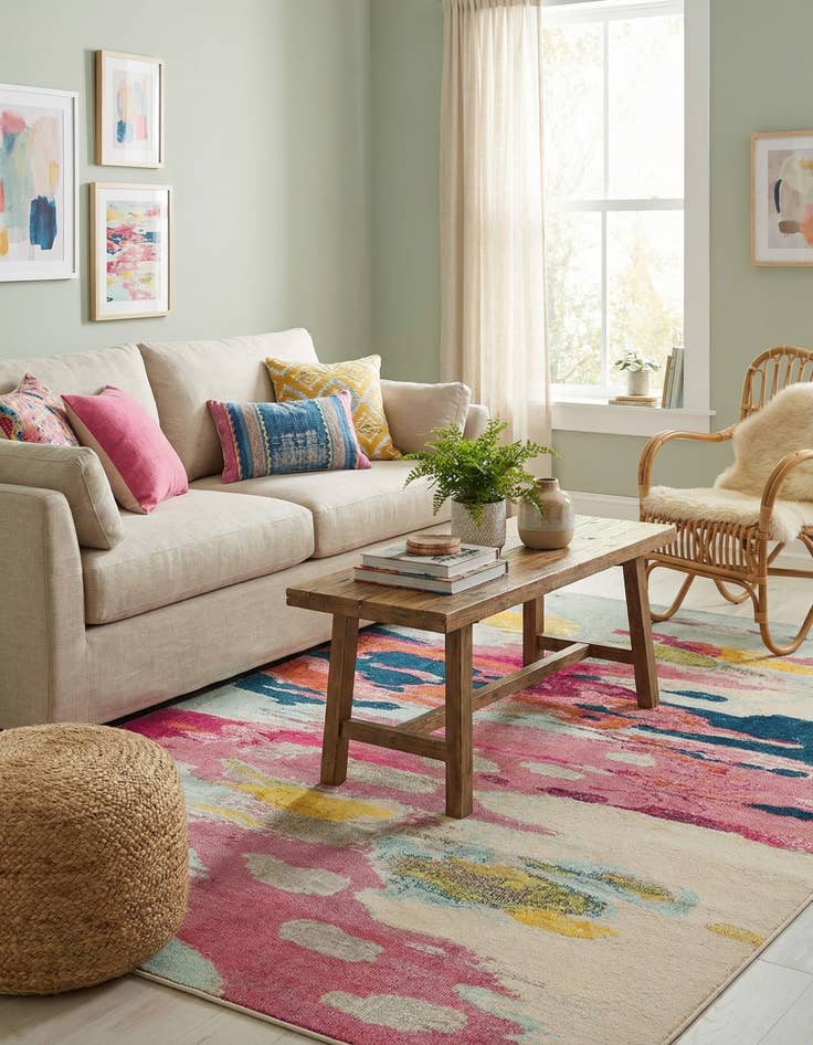 Detail image of  7' x 10'  Washable Hyacinth Rug