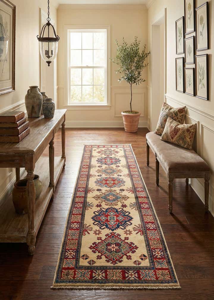 2' 8 x 9' 9 Hand Knotted Kazak Runner Rug