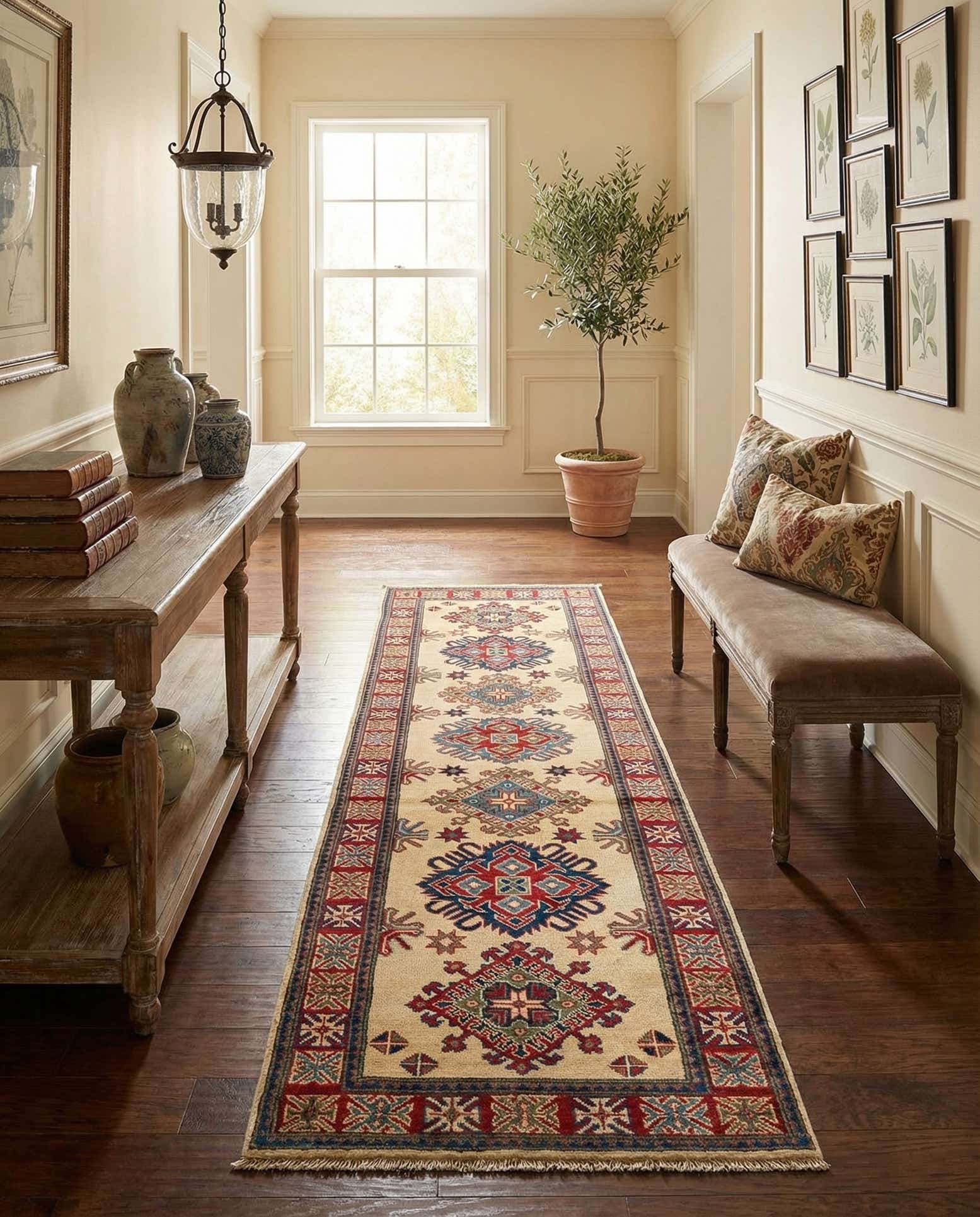 2' 8 x 9' 9 Hand Knotted Kazak Runner Rug