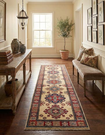 2' 8 x 9' 9 Hand Knotted Kazak Runner Rug