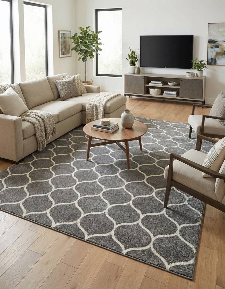 Detail image of  10' x 14' Lattice Frieze Rug