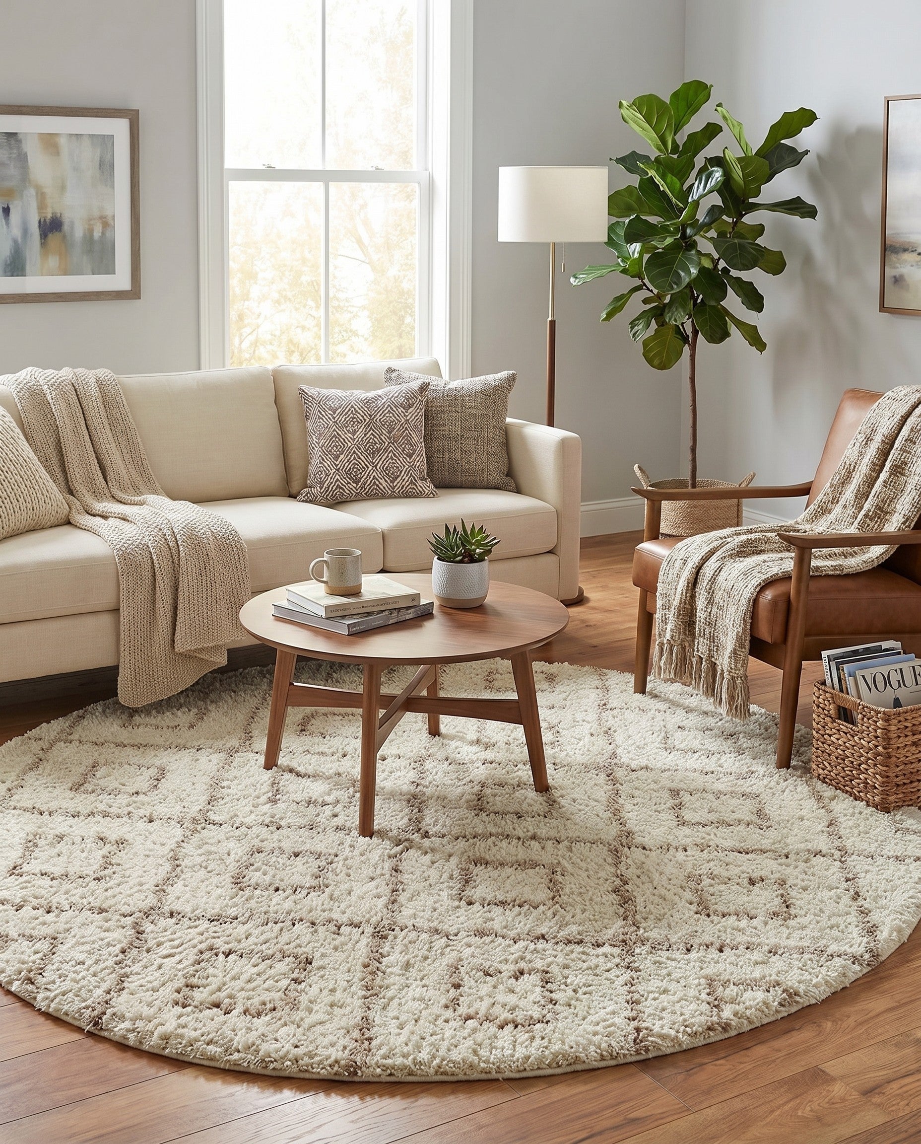 7' 10 x 7' 10 Trellis Shag Round Rug
