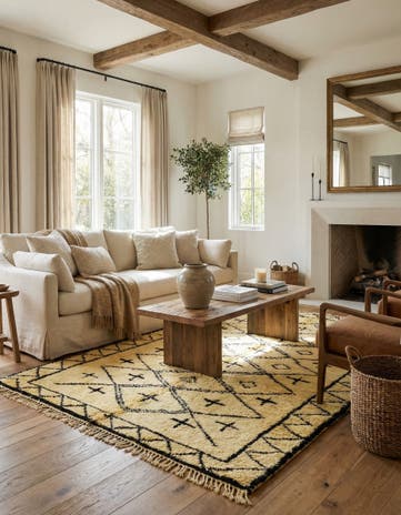 6' 6 x 9' 1 Hand Knotted Moroccan Wool Rug