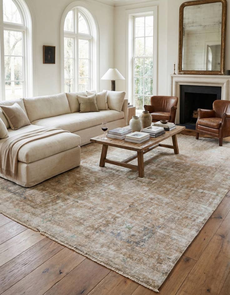 Detail image of 9' 5 x 13'  Hand Knotted Ultra Vintage Persian Wool Rug