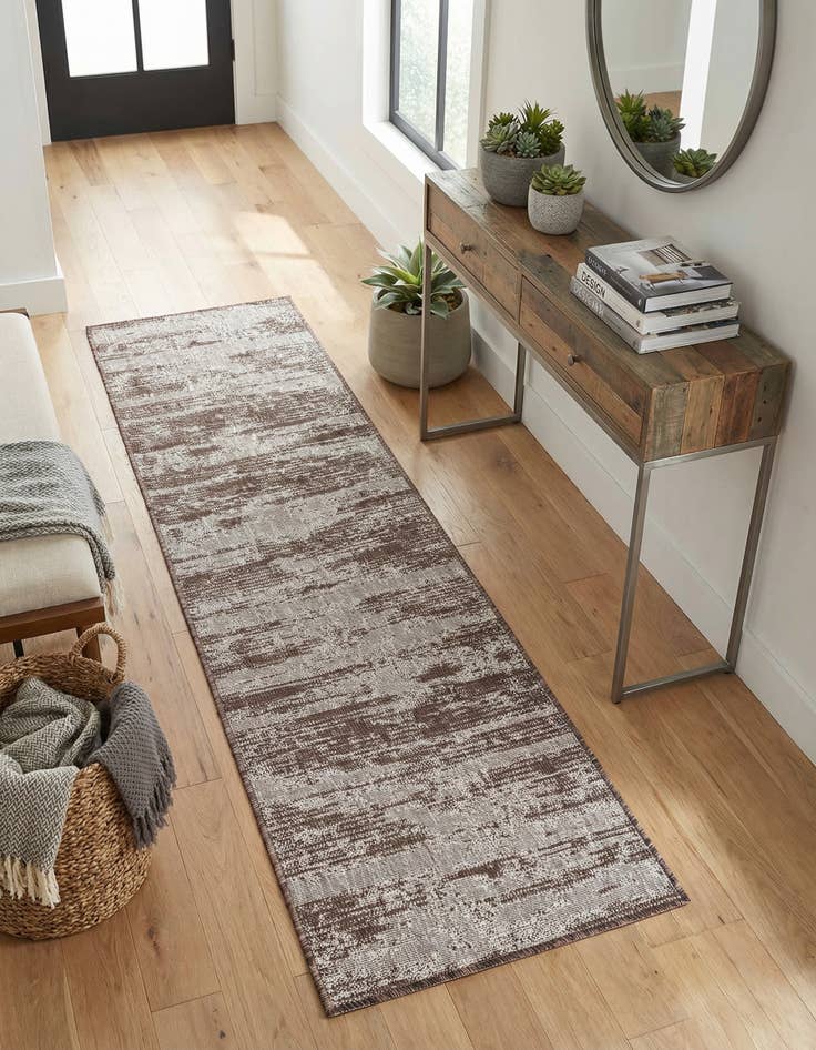 Detail image of 2' x 8' Easy-Clean Modern Indoor / Outdoor Runner Rug