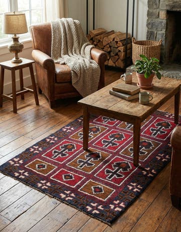 2' 10 x 4' 6 Hand Knotted Balouch Persian Wool Rug