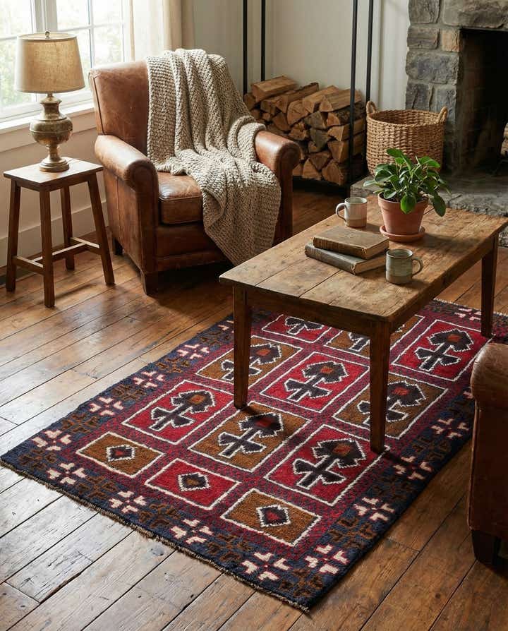 2' 10 x 4' 6 Hand Knotted Balouch Persian Wool Rug