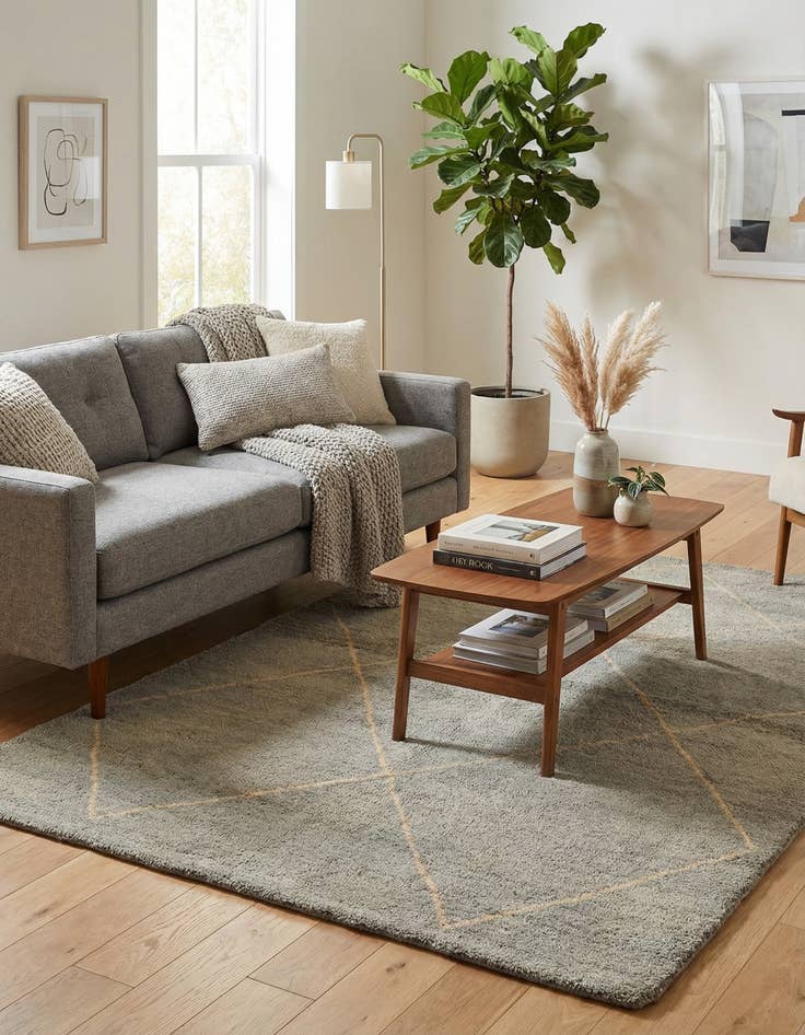 Detail image of 4' 5 x 6' 6  Hand Knotted Moroccan Wool Rug