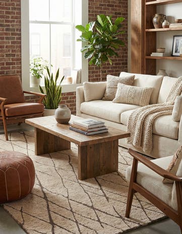 Camel Brown Atlas Moroccan Wool Rug