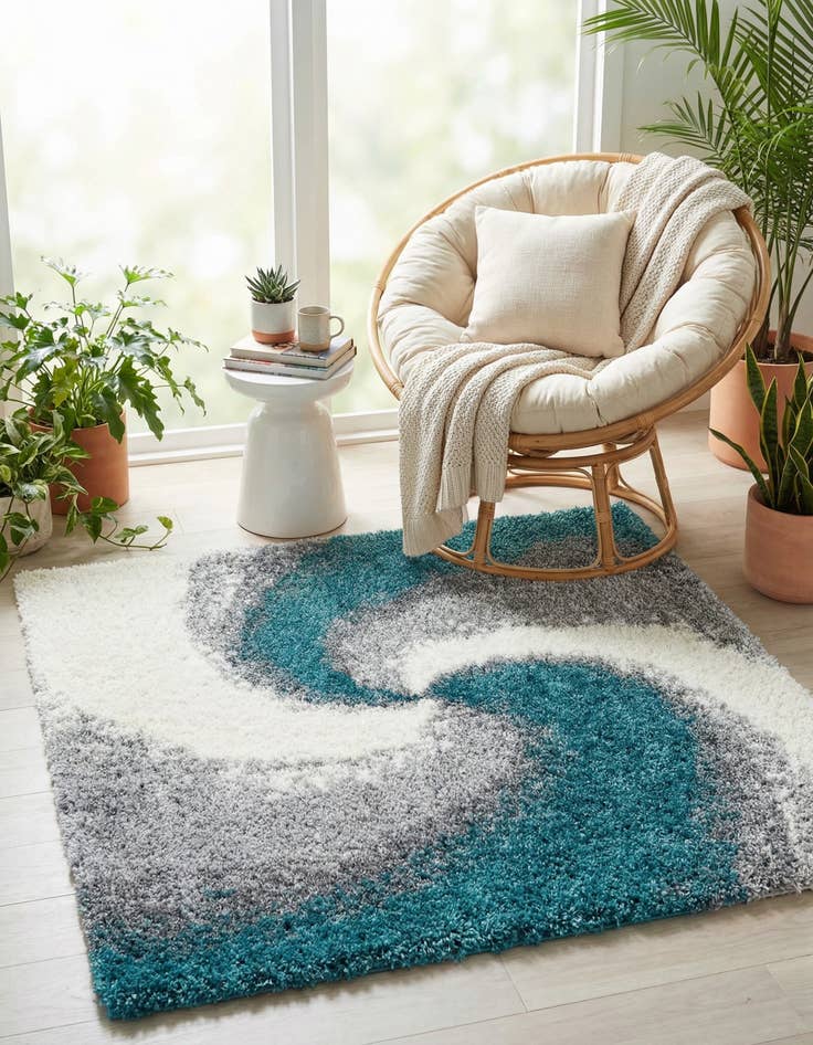 Detail image of  5' x 5' Soft Touch Shag Square Rug