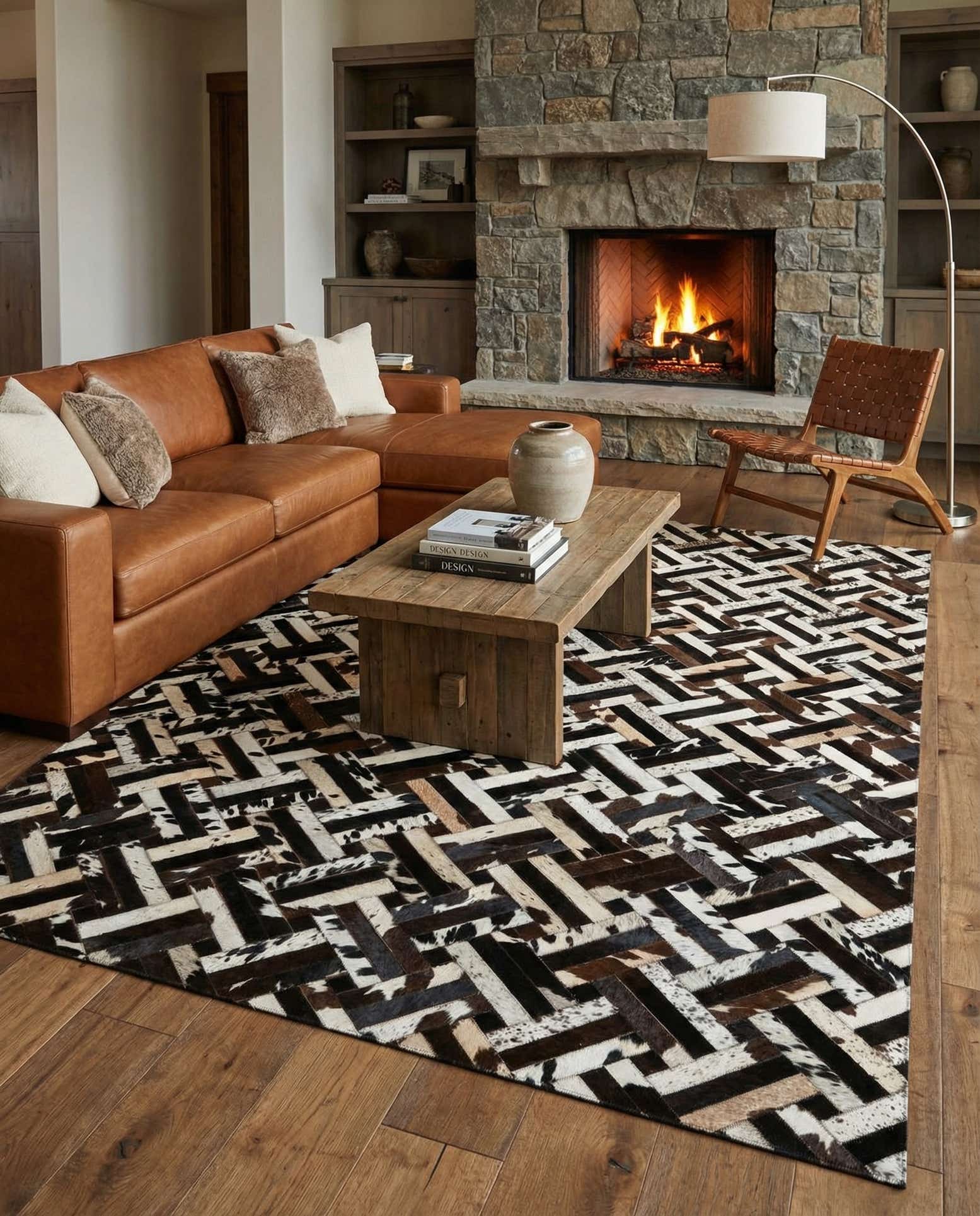 5' 1 x 8' Cowhide - Patchwork Rug