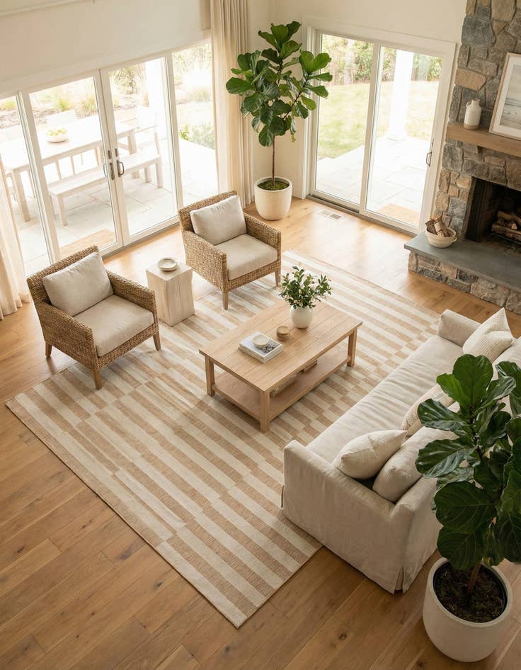 Detail image of  10' x 10'  Washable Ribbon Indoor / Outdoor Square Rug