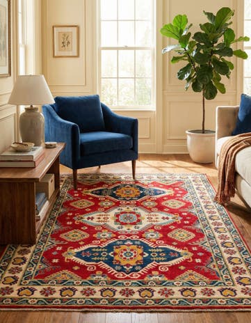 5' x 7' Hand Knotted Kazak Rug