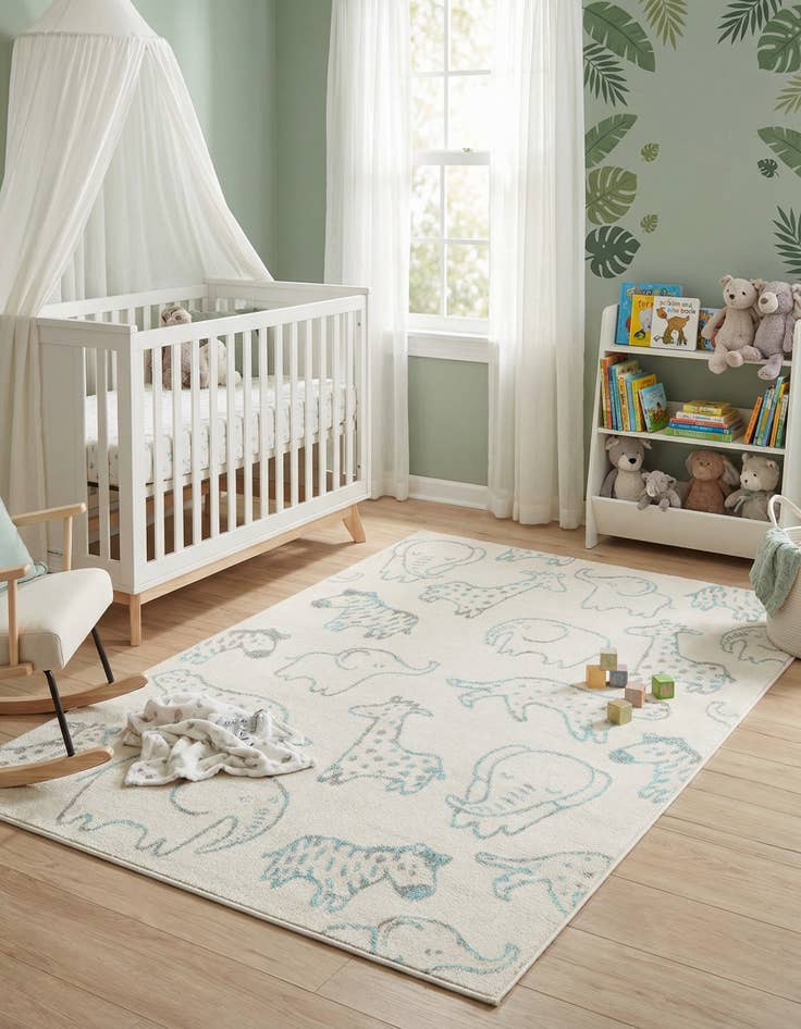 Detail image of 4' x 6' Animals Whimsy Kids Rug