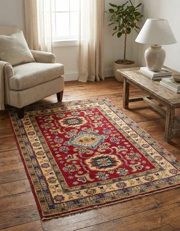 3' 5 x 4' 10 Hand Knotted Kazak Rug