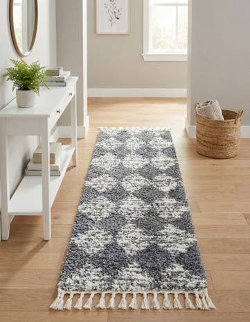 Gray Serenity Shag Runner Rug