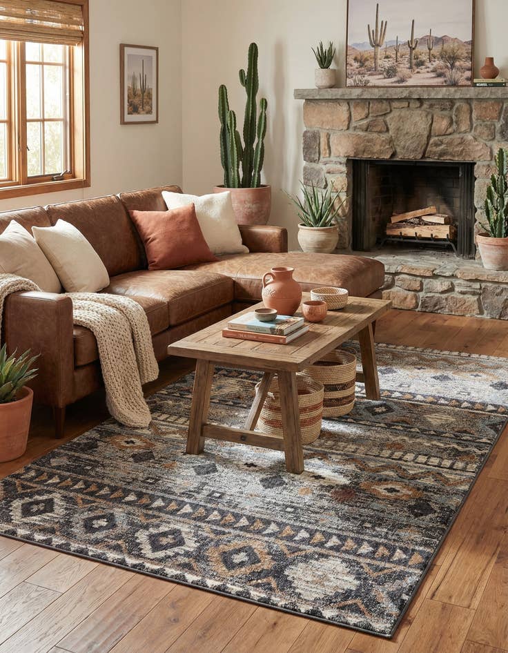 Detail image of  5' 3 x 8' Eco Southwestern Rug