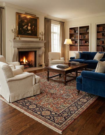 6' 6 x 9' 8 Hand Knotted Jaipur Agra Oriental Wool Rug