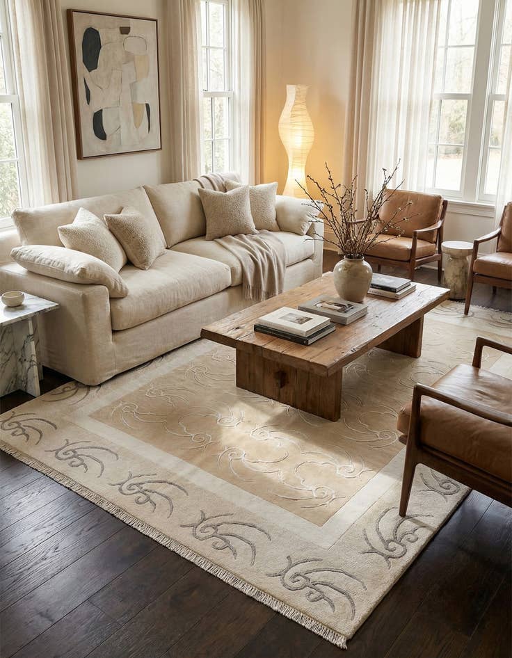 Detail image of 5' 5 x 7' 9  Hand Knotted Darya Wool Rug