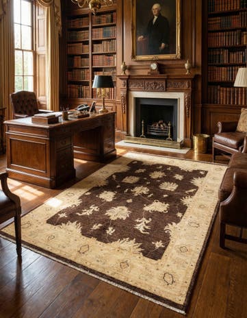 4' 8 x 7' Hand Woven Peshawar Ziegler Rug