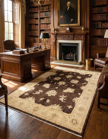 4' 8 x 7' Hand Woven Peshawar Ziegler Rug