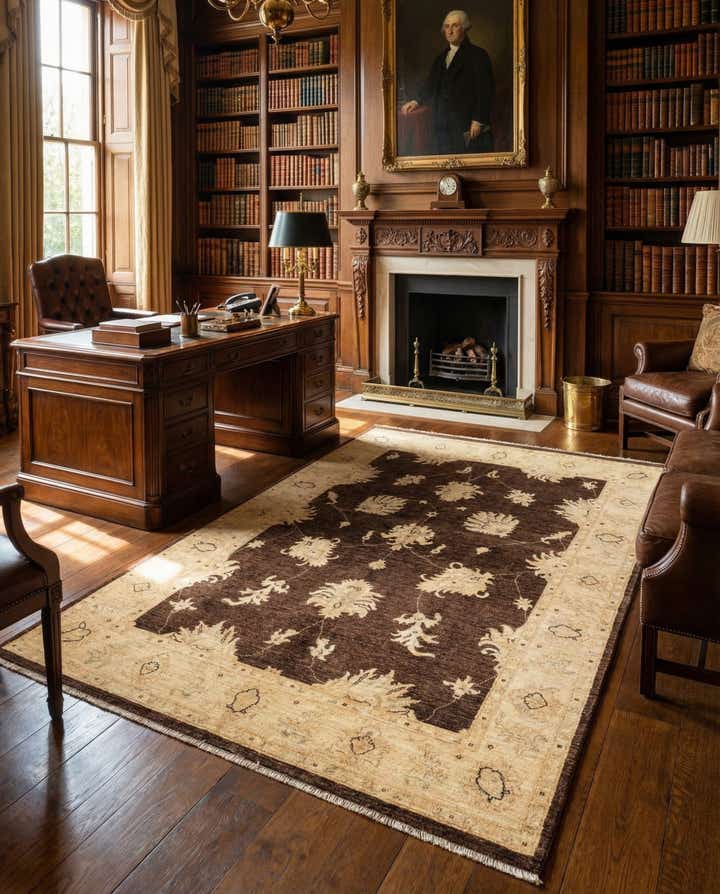 4' 8 x 7' Hand Woven Peshawar Ziegler Rug