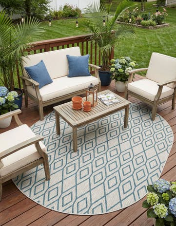 7' 10 x 10' Easy-Clean Jill Zarin Turks and Caicos Indoor / Outdoor Oval Rug