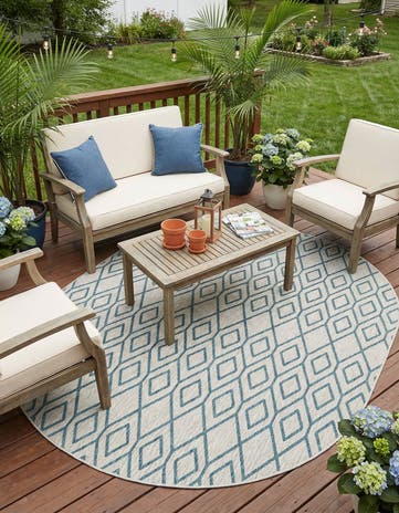 7' 10 x 10' Easy-Clean Jill Zarin Turks and Caicos Indoor / Outdoor Oval Rug