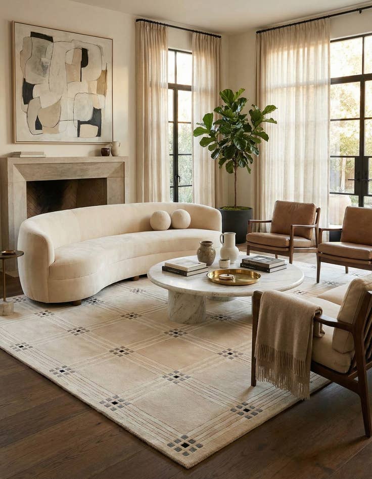 Detail image of 8' 1 x 11' 5  Hand Knotted Darya Wool Rug