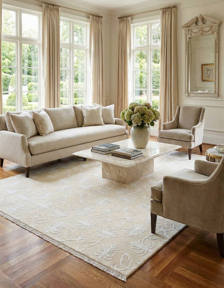 Detail image of 7' 10 x 9' 10 Hand Knotted Darya Wool Rug