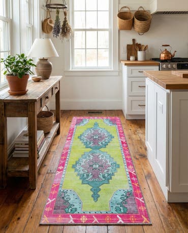  2' x 5' 3  Washable Timeless Runner Rug