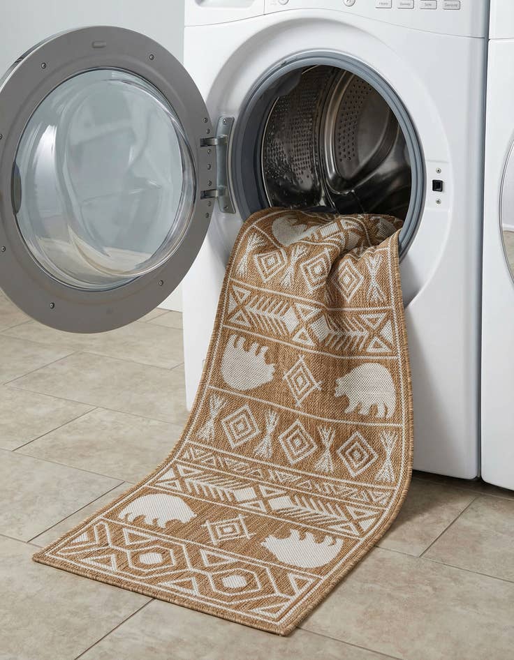 Detail image of 2' x 5' 3  Washable Southwestern Indoor / Outdoor Runner Rug