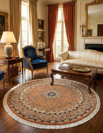 6' 10 x 6' 10 Tabriz Round Rug