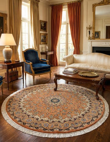6' 10 x 6' 10 Tabriz Round Rug