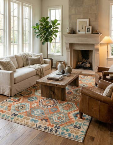 5' 8 x 10' Hand Knotted Kazak Wool Rug