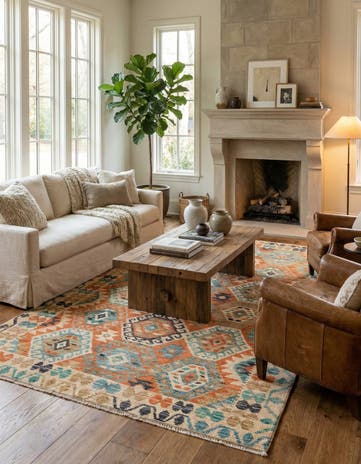 5' 8 x 10' Hand Knotted Kazak Wool Rug