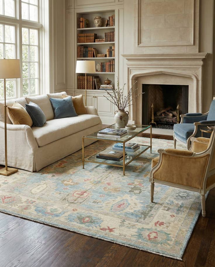 Detail image of 8' 4 x 9' 10 Hand Knotted Oushak Rug