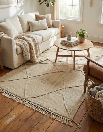 4' 2 x 6' 2 Hand Knotted Moroccan Wool Rug